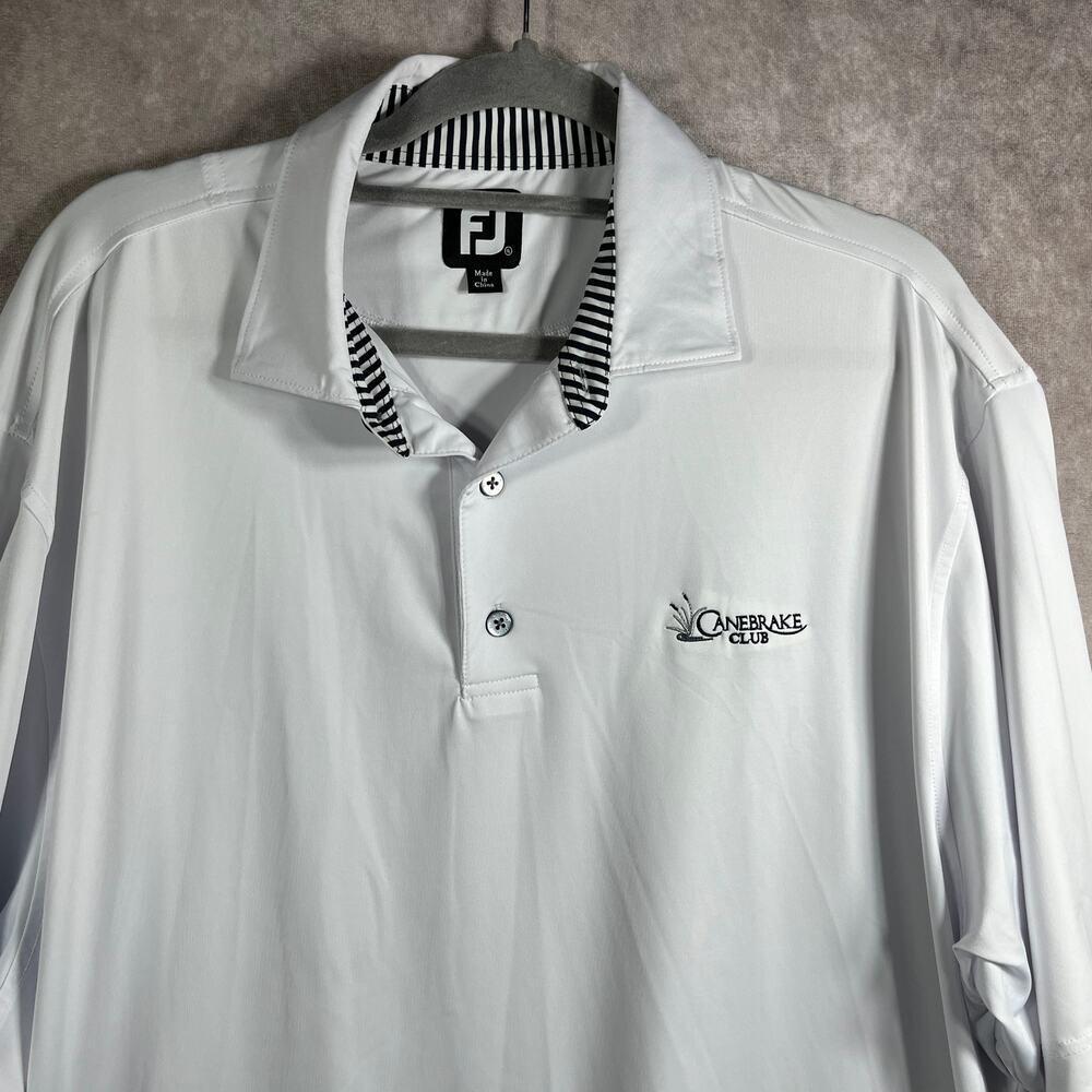 FootJoy Performance Golf Polo Shirt Mens XL White Canebrake Club Short‎ Sleeves